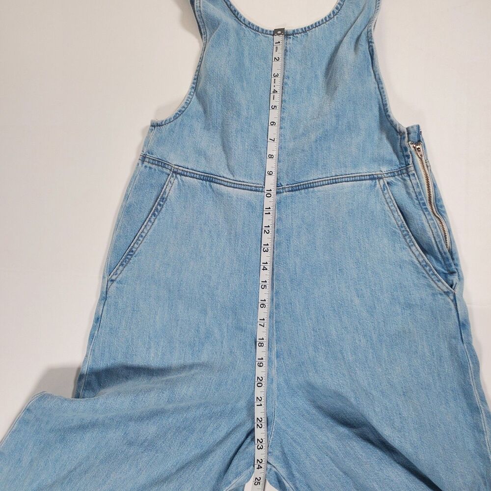 Marine Layer Women Denim Wide Leg Jumpsuit Overalls Size Small Light Wash Layla - Picture 12 of 14